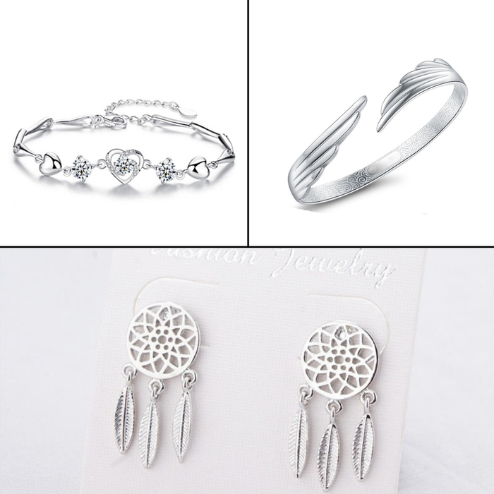 Bundle — two bracelets with matching earrings