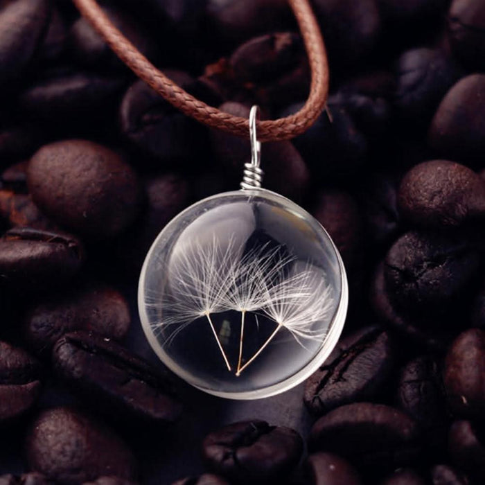 Make Your Wish Necklace — dandelion glass ball pendant
